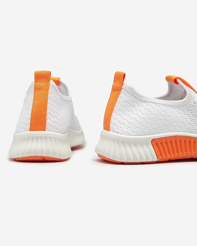 Balti sieviešu sporta apavi ar oranžiem ieliktnīšiem Kedeti - Apavi