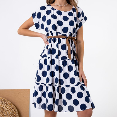 Women's white polka dot dress - Clothing
