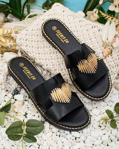 Royalfashion Women's Ortyca flat sole flip-flops