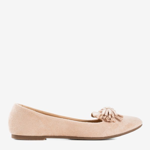 Różowe baleriny z ozdobą Fralise - Obuwie