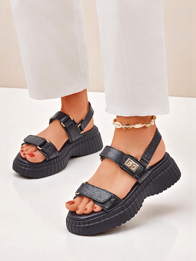 Royalfashion sieviešu sandales uz biezākas zoles Aganda