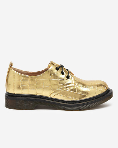 Gold women's shoes with Seniri embossing - Footwear
