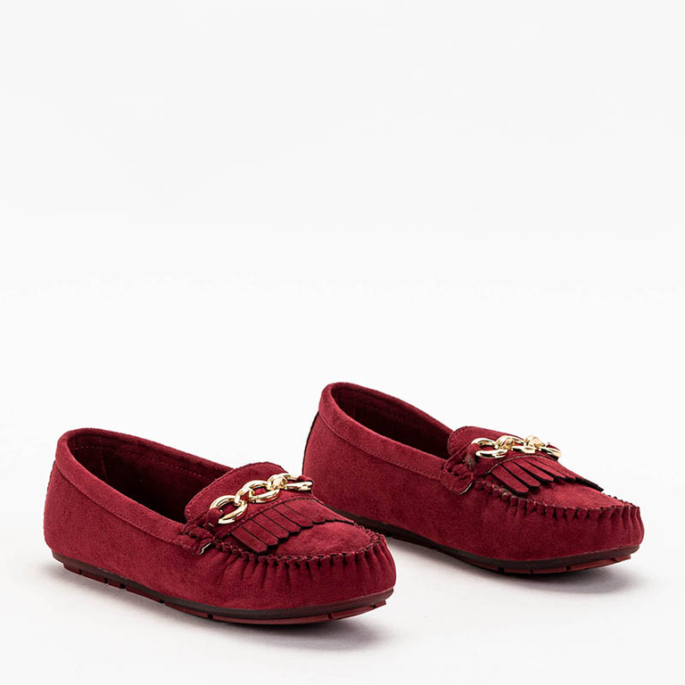 Terikala maroon eco-suede loafers for women - Footwear