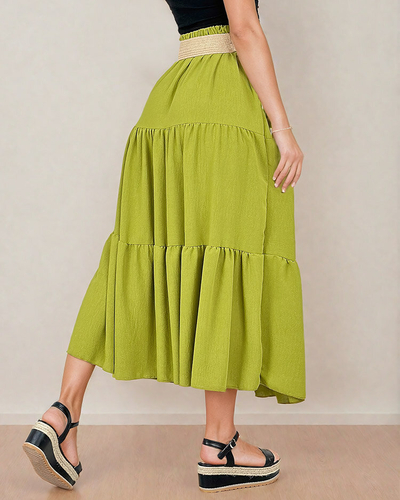 Royalfashion Women's midi skirt with belt