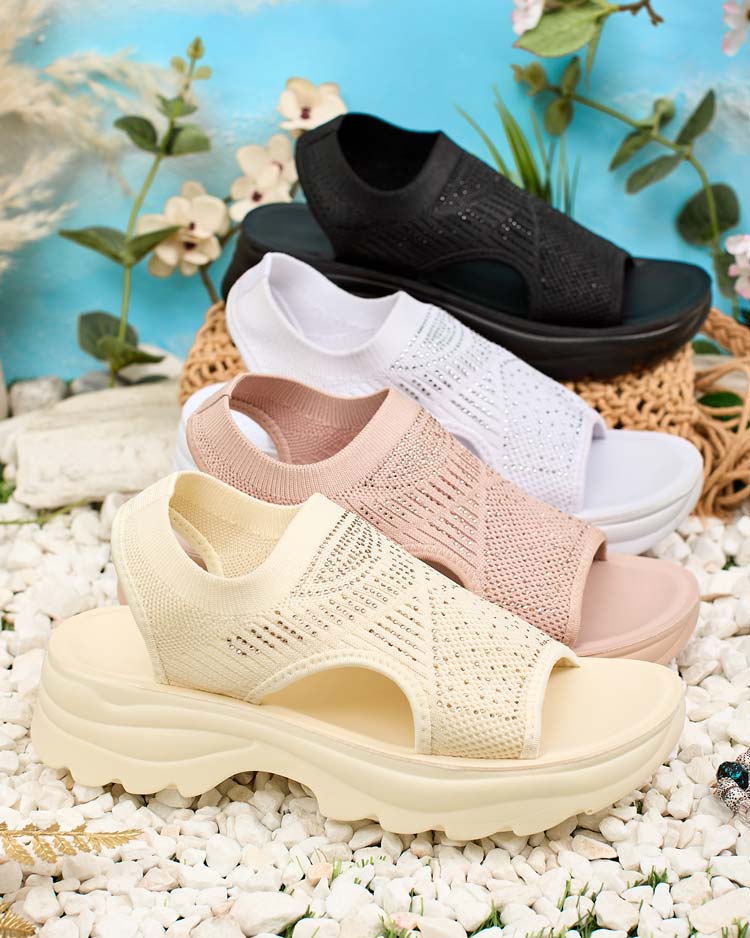 Royalfashion Женские сандалии с верхом и цирконами Alebin