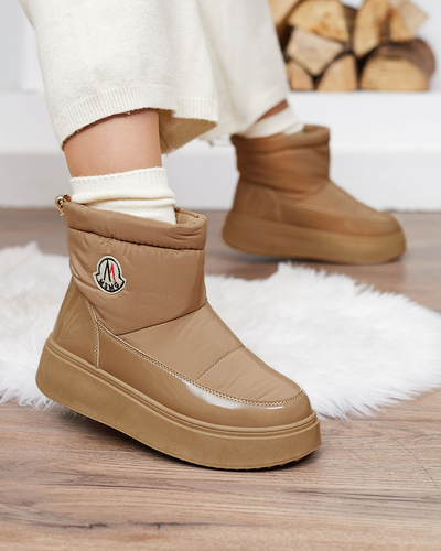 Royalfashion Sieviešu slips-on sniega zābaki brūnā krāsā Ademra