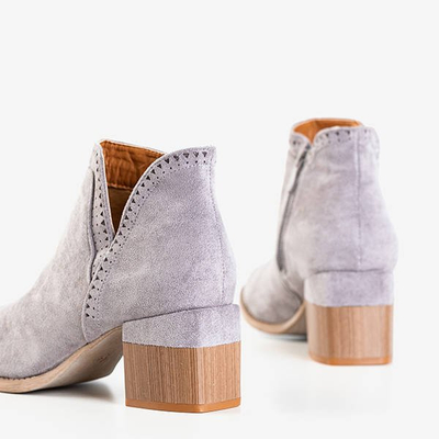 Gray boots with square heel Tours - Shoes