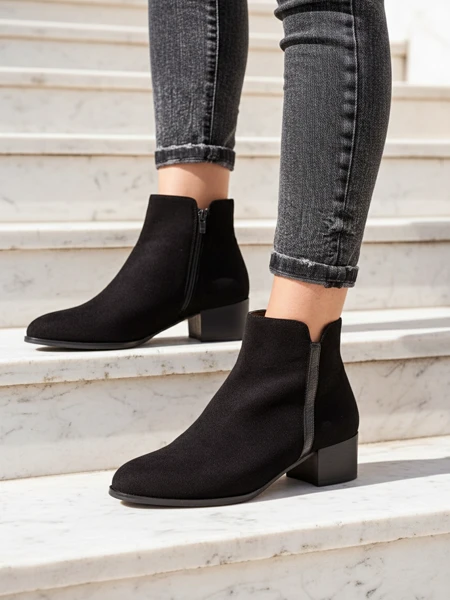 Amicus Nero Elegante Ankle Boots for Autumn and Winter