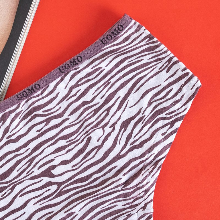 Коричневые женские трусы с рисунком