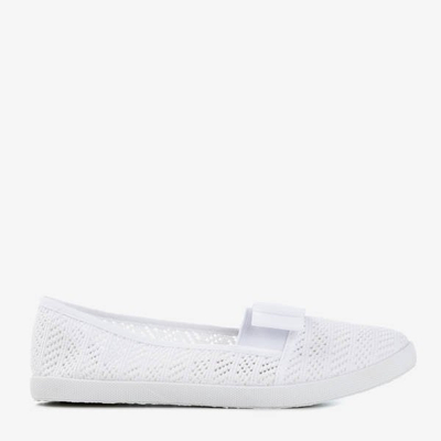 White openwork sneakers with a Nadin bow - Footwear