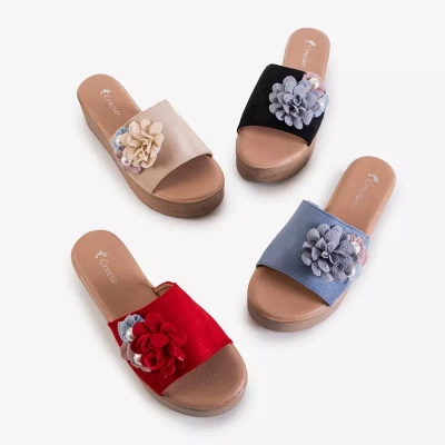 OUTLET Beige women's platform sandals Azriel - Footwear