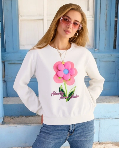 Royalfashion Women's Thin Print Sweatshirt