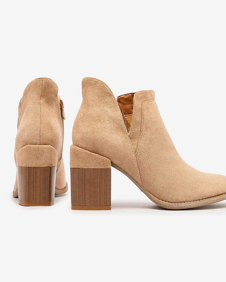 Royalfashion Gaiši brūni sieviešu zābaki Ricteas stiletto