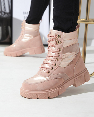 Pink women's insulated trapper boots Kasemi- Footwear