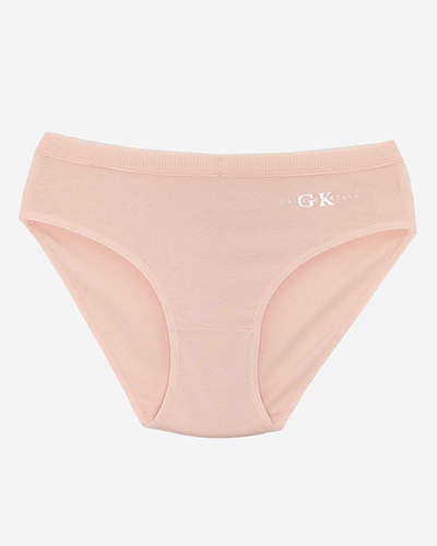Beige cotton women's panties with the inscription - Underwear