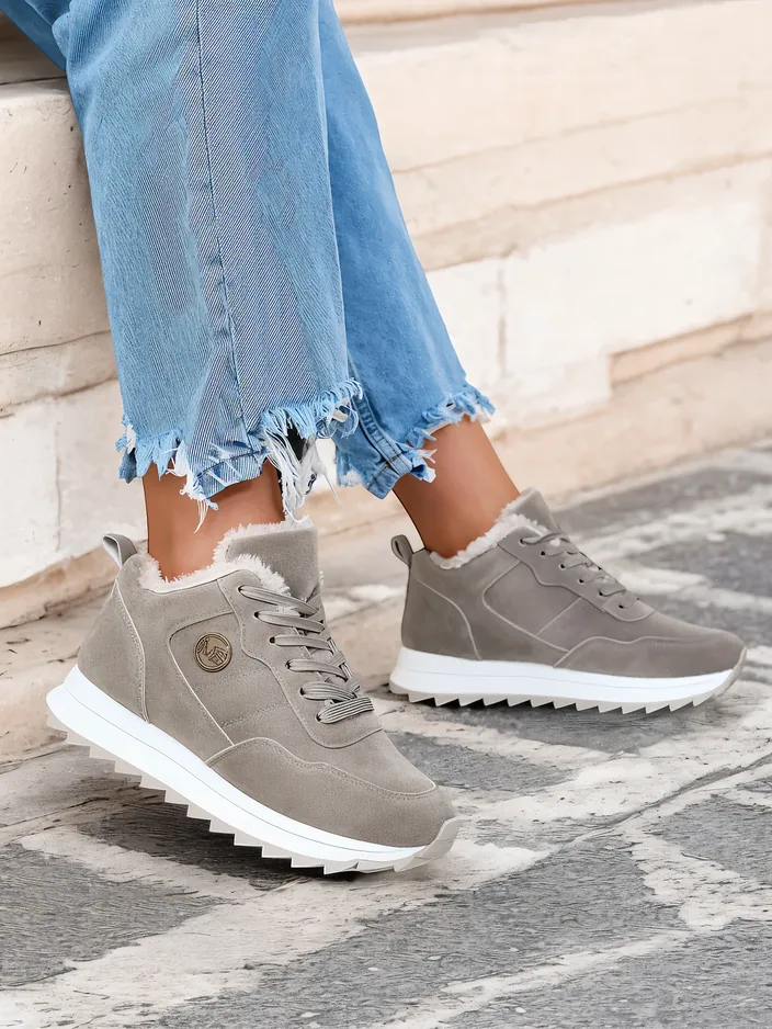 Royalfashion Grey women's insulated sports shoes Lahho