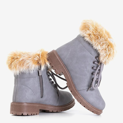 Zendisqa gray children's hiking boots with fur - Footwear