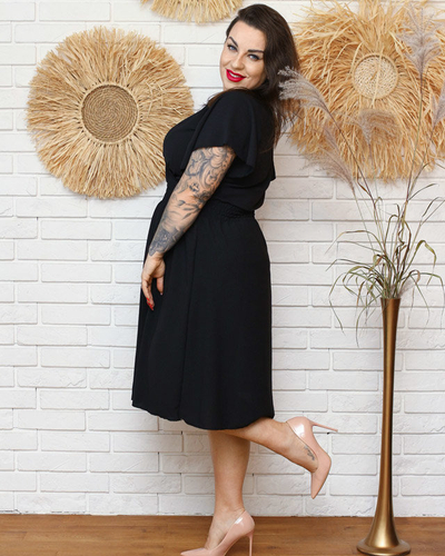 Женское черное платье PLUS SIZE - Одежда
