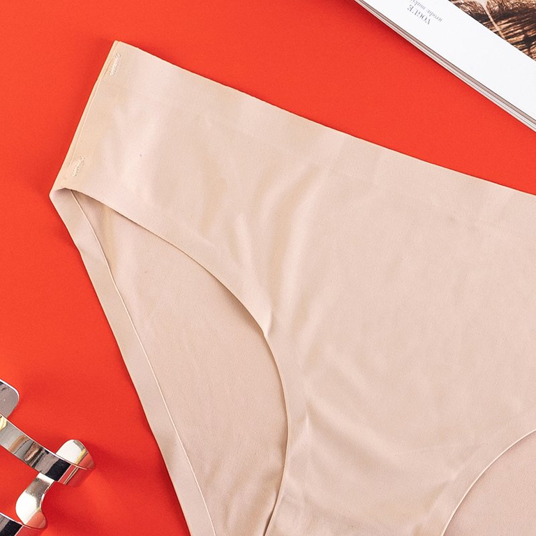 Women's beige panties, seamless panties - Underwear