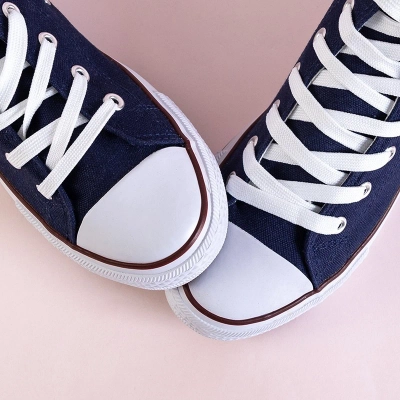 OUTLET Navy blue women's high-top trainers Skarllet - Footwear