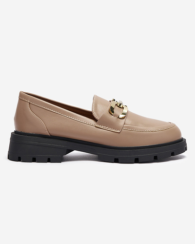 Light brown women's half shoes with a chain on the nose Zyteria - Footwear