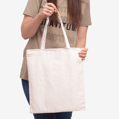 White fabric bag with an inscription - Accessories