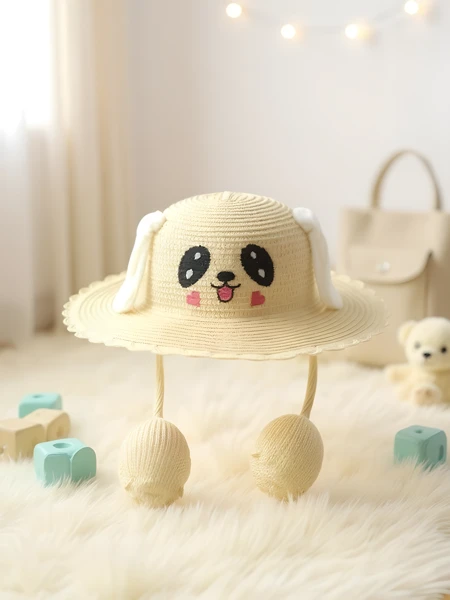 Royalfashion Children's Straw Hat Puppy Paws Hat