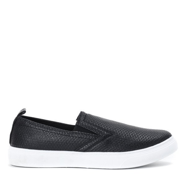 Black sneakers slip on a'la snake skin Paige - Footwear