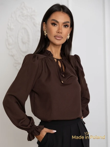Women's blouse with decorative neckline Frankie