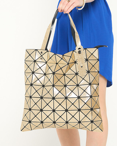 Gold women's brocade handbag - Handbags