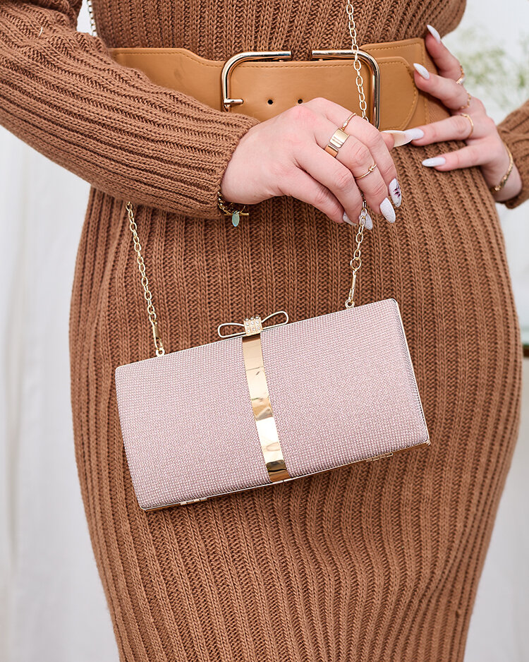 Royalfashion Pink and gold women's clutch bag