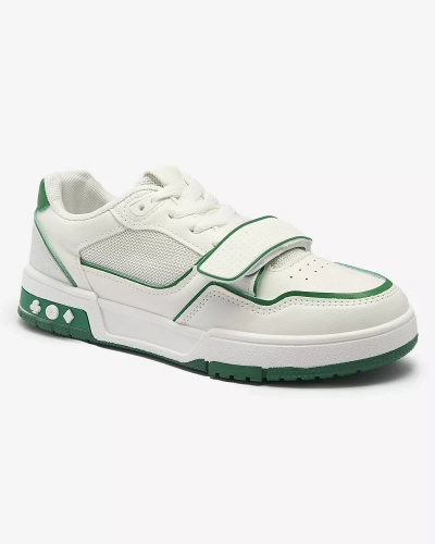Women's sports sneakers in white and green color Xirrat- Footwear