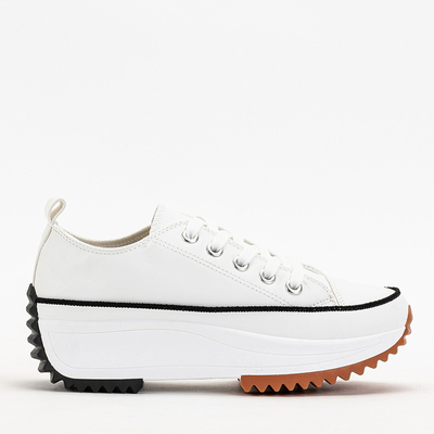 OUTLET Women's white trainers on the Treminso platform - Footwear