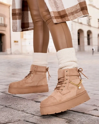 Royalfashion Women's lace-up Woruces boots