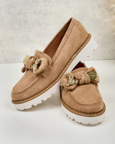 Royalfashion Women's moccasins with bow Ezizer