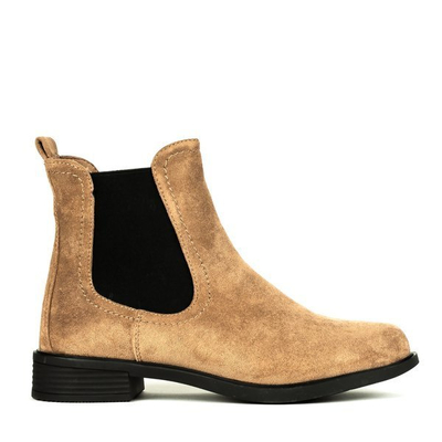 Beżowe botki eko-zamszowe Abelia - Obuwie