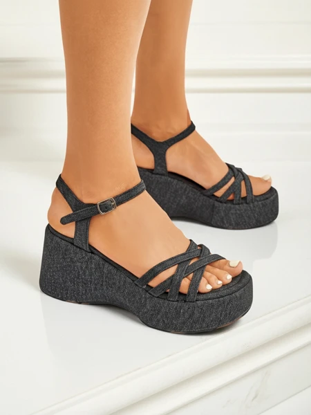 Royalfashion Women's Wedge Sandals Shadow Lift