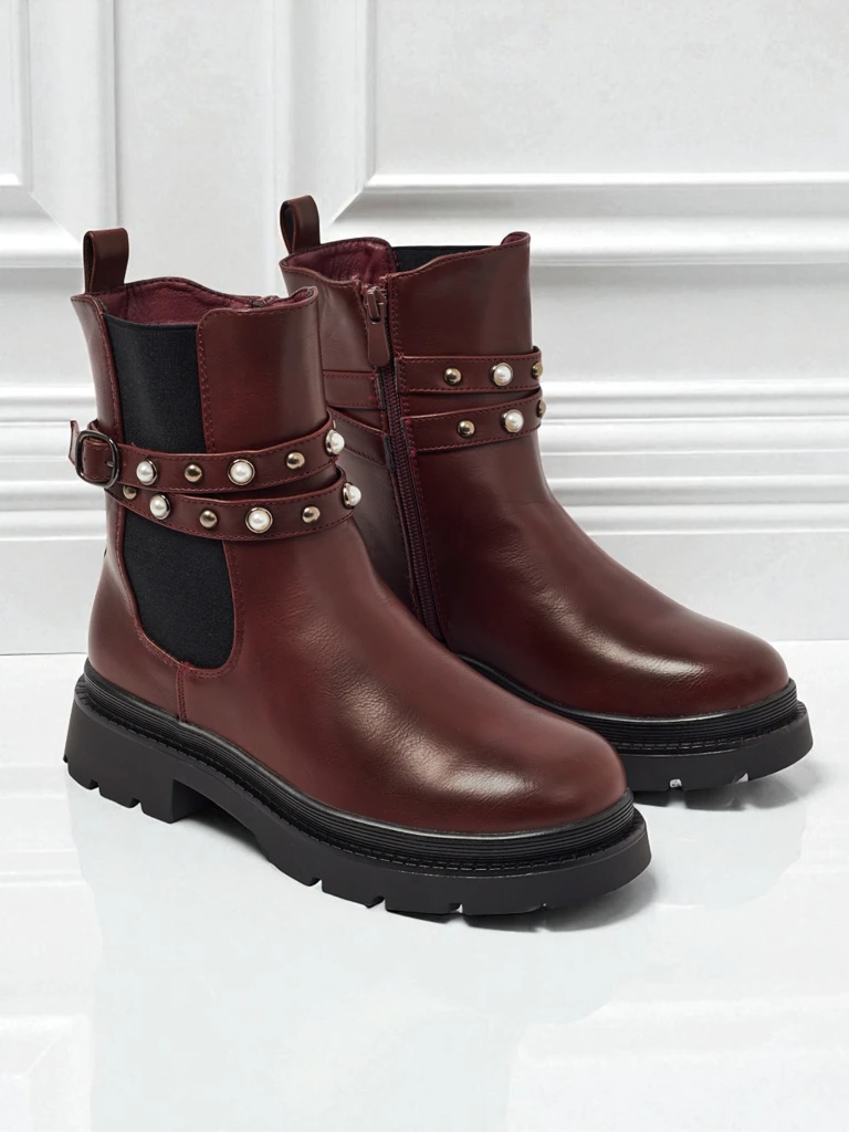 Women's High Eco-Leather Ankle Boots Pearl Mist