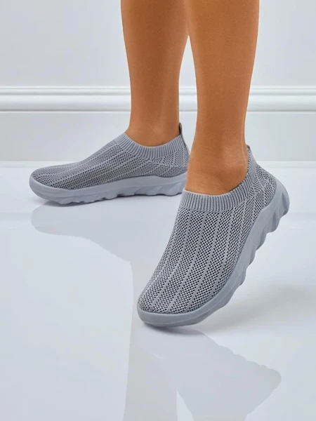 Sneakers da donna grigio tortora Silvana - comode scarpe slip-on per la città
