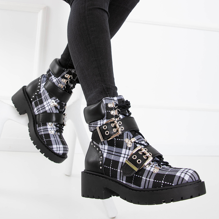 Women's checkered bags with buckles Masmin - Shoes