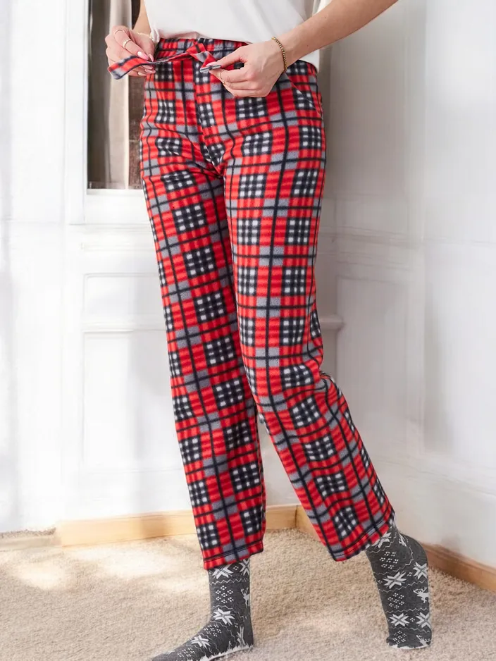 Royalfashion Kokvilnas Ziemassvētku Sieviešu pidžamu raibs bikses