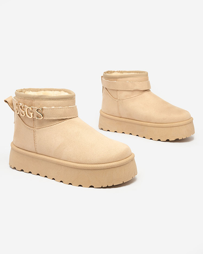 Royalfashion Light brown women's shoes a'la snow boots with ornament Parisela