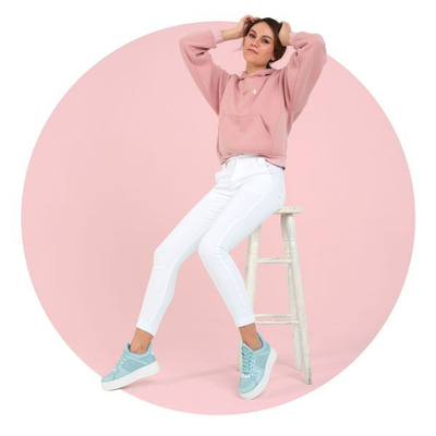 Niebieskie sportowe buty na platformie Salsa - Obuwie