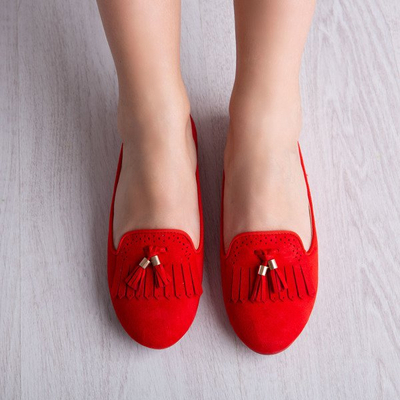 Taussima fringed red moccasins - Footwear