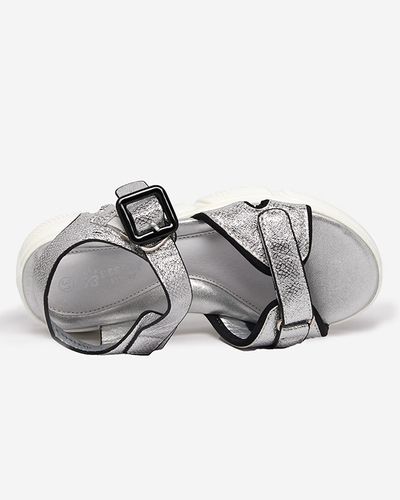 Girls' silver shiny sandals Jenilo - Shoes