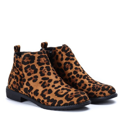 Leopard print boots with flat heels Lyla - Footwear