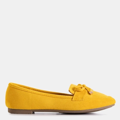 OUTLET Yellow women's moccasins with a bow Gasioa - Shoes