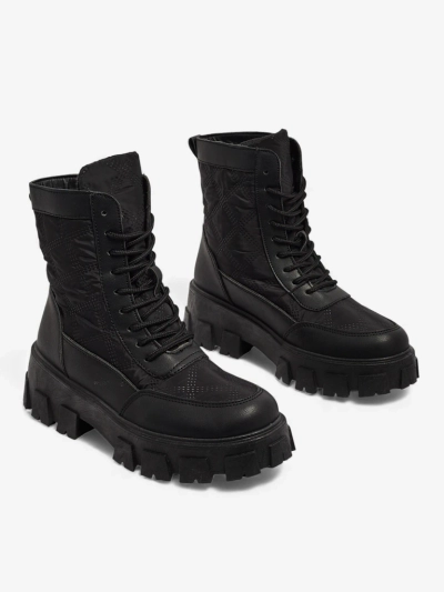 Eko skórzane sznurowane botki damskie Solvi