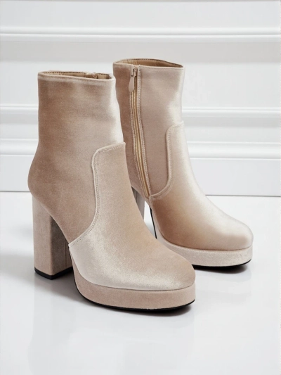 Women's Heeled Ankle Boots Velour Style Miss