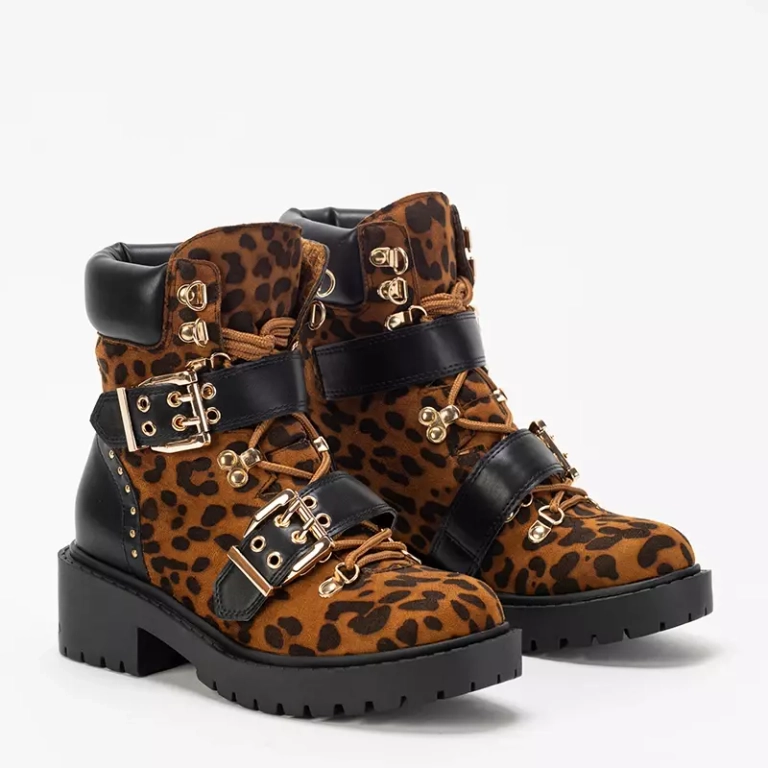 OUTLET Women's leopard print bags with buckles Masmin - Shoes